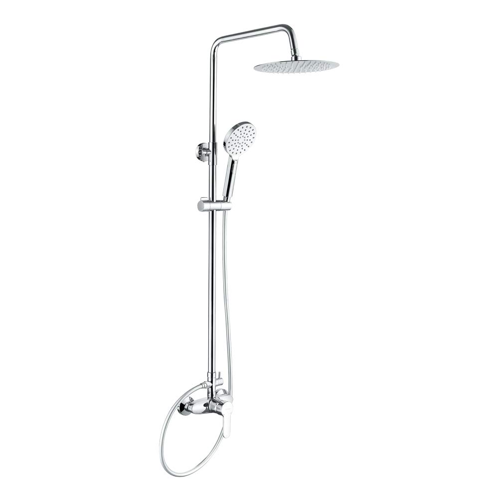 GRIFEMA COLUMNAS-G7004 Exposed Single-Lever Shower Mixer Tap System with Diverter and Kit, 1/2 Inch Hose Pipe, Chrome