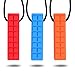 Chewy Brick Block Sensory Necklace, (3 Pack + Extra Cord Clasp) Mild to Moderate Chewers Chewable Stimulation, Textured Oral Support Boys, Girls, Children w/ Autism, Motor Skill, Special Needs