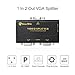 VGA Splitter, Sea Wit 2 Port Video Splitter VGA USB Powered for Screen Duplication 250MHz Bandwidth Support 1920X1440 Resolution