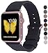 JSGJMY Compatible with Iwatch Band 38mm 40mm Women Genuine Leather Loop Replacement Strap Compatible with Iwatch Series 4 3 2 1 Sport Edition(38mm 40mm S/M,Black+Rose Gold Buckle)