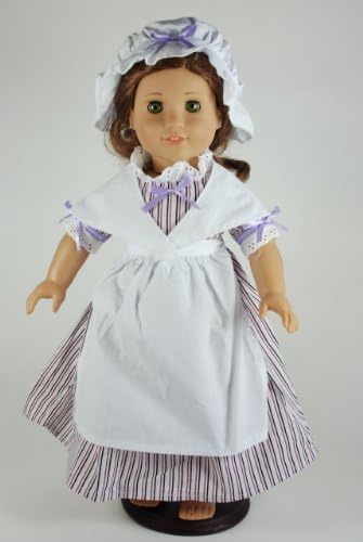 Unique Doll Clothing Colonial Purple Striped Dress Baby-Doll-Accessories
