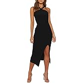 Owin Women 2026 Sexy Halter Cocktail Wedding Guest Dresses High Waist Bodycon Side Split Formal Party Midi Dress