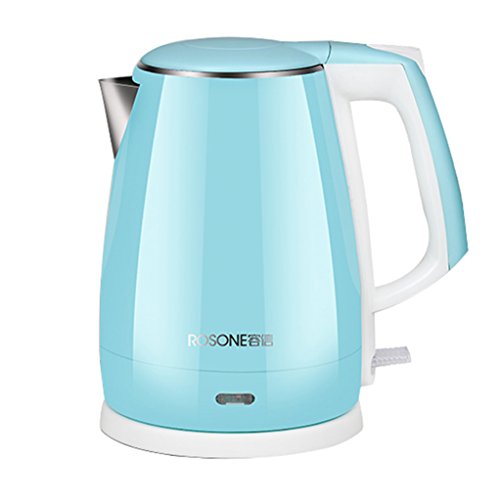 Electric Kettle 304 Stainless Steel Resin Insulation Anti-hot Kettle Kettle Automatic Power Off (Color : Blue)