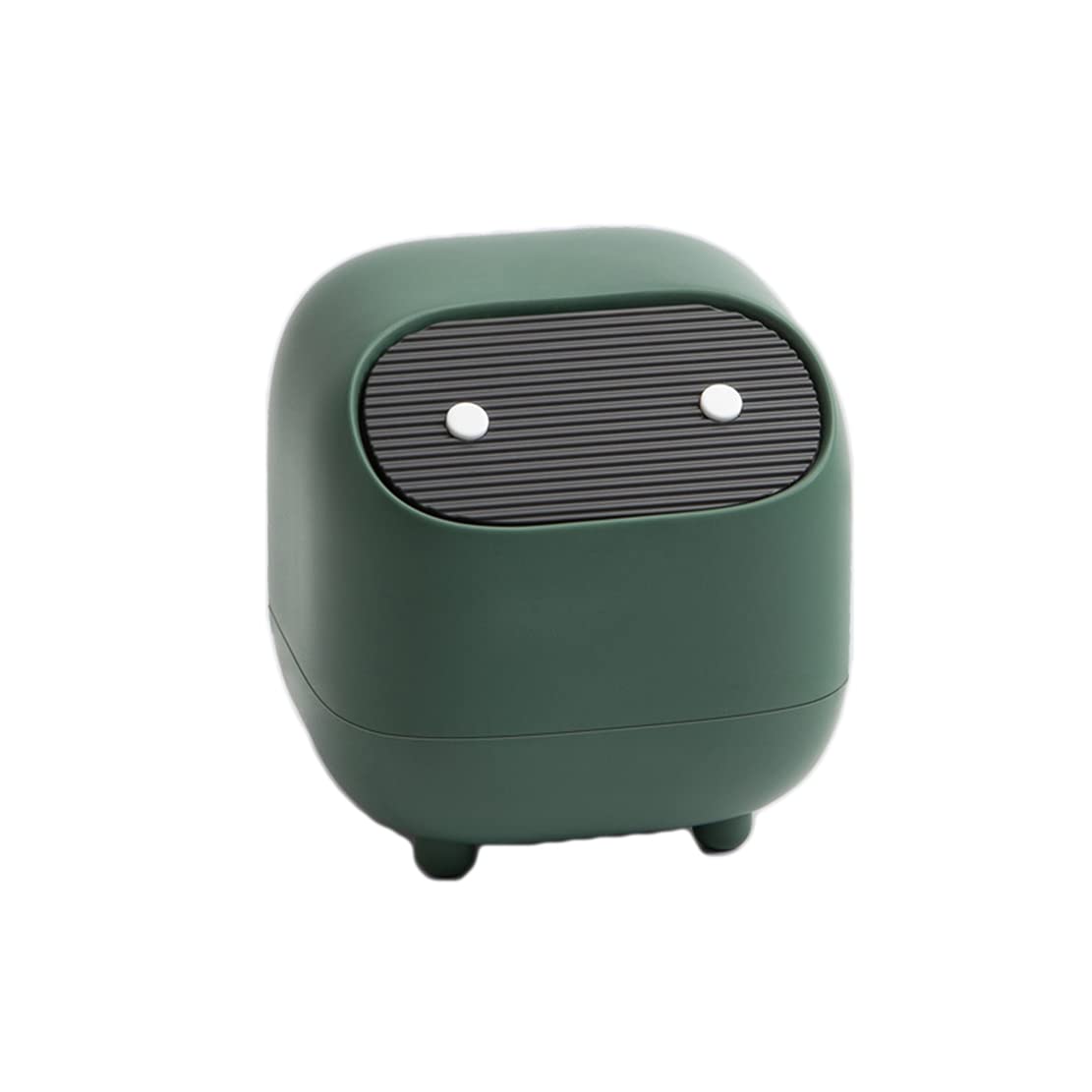 Mini Trash Can, Kitchen Trash Bin with Lid Cute Rubbish Bin Countertop Wastebasket Press-Type Cosmetic Bin Bathroom Bin Plastic Garbage Can For Living Room Office Kids Bedroom, Green,16.5*16.5*17 cm