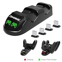 Baiwka Charging Dock for PS4 Controller, Dual USB Fast Charging Station Dock Stand with 4 Micro USB Charging Dongles for Dual Shock 4/PS4/PS4 Slim/PS4 Pro Controller