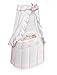 Badger Basket Majesty Canopy Bassinet, Rocking Baby Cradle Bed with Mattress, Bedding, and Storage, Oval White/Pink