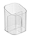 mDesign Cosmetic Organizer Cup for Vanity Cabinet to Hold Makeup Brushes, Beauty Products - 3 Compartments, Clear