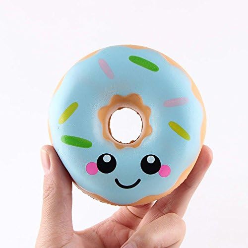 Yikou Kawaii Jumbo Slow Rising Squishies Cream Scented Squeeze Kid Toy Phone Charm Gift for Stress Relief (Smiley Circle)