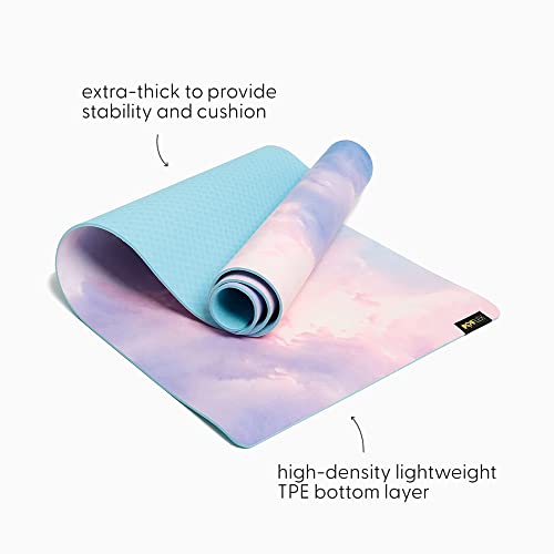 POPFLEX by Blogilates Heart in the Clouds Vegan Suede Yoga Mat With