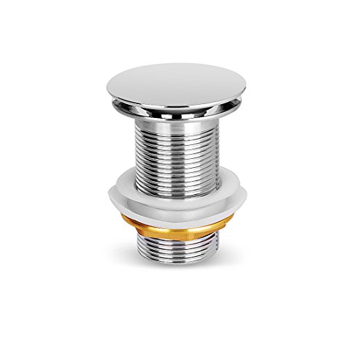 RUNMADE Bathroom Faucet Vessel Vanity Sink Pop Up Drain Stopper without Overflow, Polished Chrome