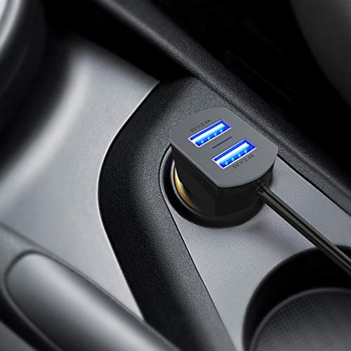 Car Charger Compatible for Garmin Nuvi, APPHOME Dual Port USB Vehicle Power Replacement Charging Cable Cord Adapter with Styles Pen/Cable Clips/Car Crowbar for Dash Cam GPS Android Cell Phones - Thumbnail 6