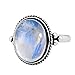 8.90ctw,Genuine Rainbow Moonstone 12x16mm Oval & .925 Silver Plated Handmade Ring (Size-12.5)