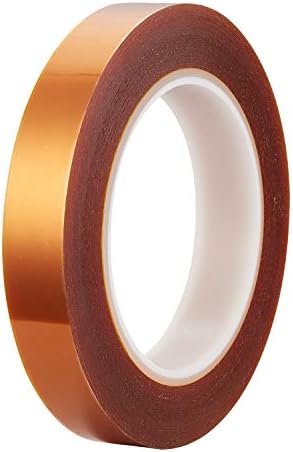 High Temp Tape, Double Sided Silicone Adhesive Tape, Double Sided Polyimide Tape for 3D Printing,Electric Task,Soldering, Insulating Circuit Boards, 3/4" Wide x 36 Yards Long, 1 Mil Thick on a 3" Core