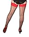 What Katie Did Seamed Stockings Black Red Glamour (Small/Med 5ft 1 To 5ft 7 (110-145lbs), Black/Red)