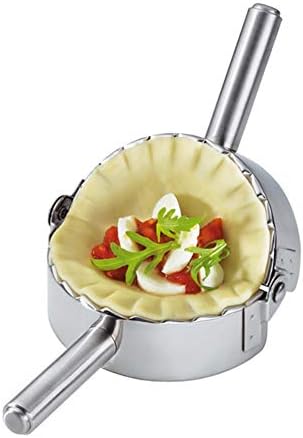 Dumpling Mold 12cm Cooking Tool Straight Handle Dumpling Wrapper Cutter Easy DIY Stainless Steel Kitchen Utensil Ravioli Mould Large Size Multifunctional(sliver)