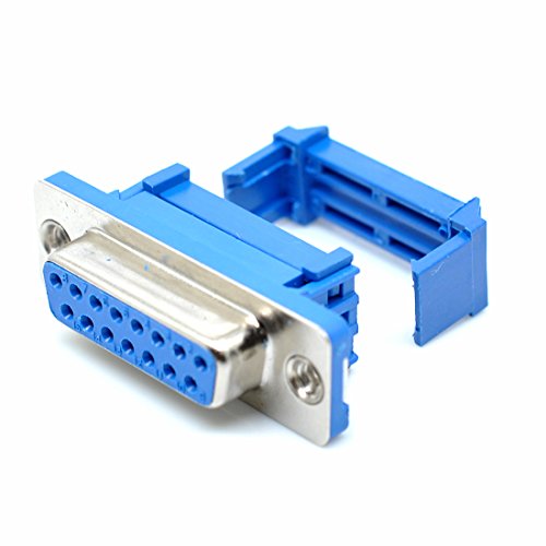 Willwin 10pcs D-SUB DB15 15 Pin Female IDC Type Crimp Connector for Flat Cable