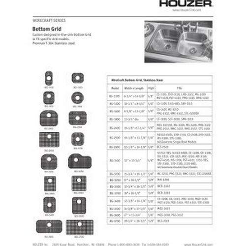 Houzer BG-2500 Wirecraft Kitchen Sink Bottom Grid, 18.5-Inch by 13.25-Inch - Thumbnail 2