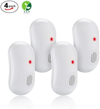 FXIN Ultrasonic Pest Repeller(4 Pack) Electronic Pest Control Plug in Sonic Insect Repellent for Mouse,Bed Bugs,Fleas,Ants and Mosquitoes,Non-toxic,No Kill,Child &amp; Pet Safe Control