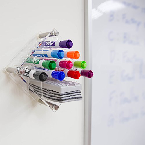 11 Slot Clear Acrylic Diamond Shape Wall Mounted Dry Erase Marker