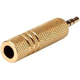 ROLINE GOLD 6,35 mm Stereo Adapter | Audio Converter f&uuml;r Kopfh&ouml;rer oder Lautsprecher | Ohne Kabel