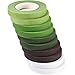 10 Rolls Floral Tapes Christmas Floral Adhesives with 5 Colors, 0.5 Inch Wide by 30 Yard for Bouquet Stem Wrap Florist Tapes Flowers Making Tapes (Dark Green, Green, Grass Green, White, Coffee Brown)