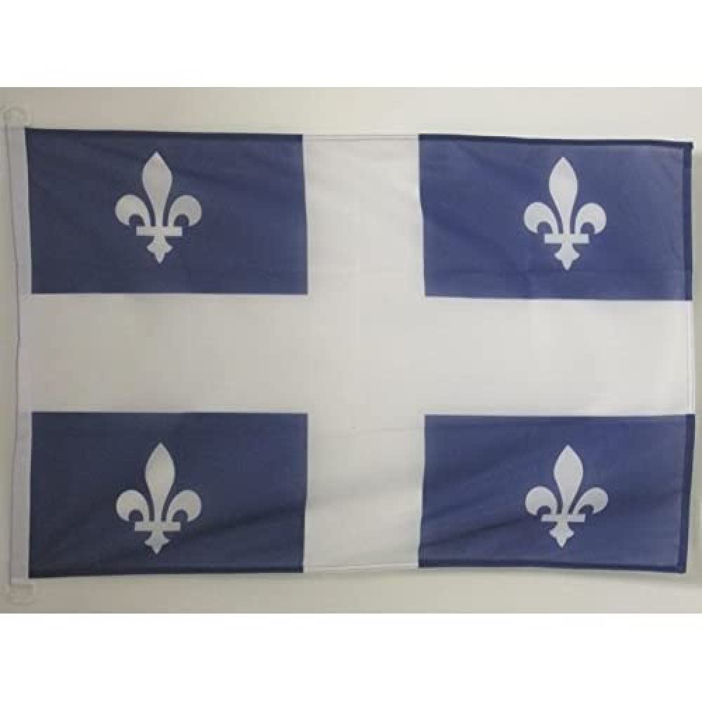 AZ FLAG - Quebec Flag - 2x3 Ft - For Outdoor - Canadian region of Quebec Banner Knitted Polyester with Two Plastic Rings - Fade Resistant - Vivid Colors - 2' x 3' Feet - 90x60 Cm
