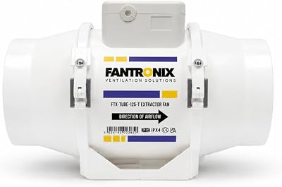 Fantronix 125 mm Inline Bathroom Extractor Fan with Run-On Timer