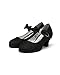 Little Angel Tasha-685E Glitter Bow Mary Jane Pump (Toddler/Little Girl /Big Girl) - Black