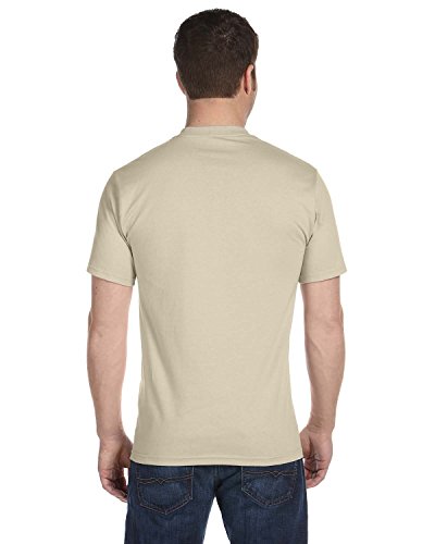Hanes mens 5.2 oz. ComfortSoft Cotton T-Shirt(5280)-SAND-M-4PK