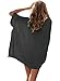 HIMONE Women's Solid Oversized Beach Cover Up, Black, One Size