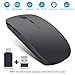 Rechargeable Wireless Mouse, Topist 2.4G Slim Noiseless Click Optical Mouse with USB Receiver & Type-C Adapter Wireless Mouse for Laptop, Desktop, Tablet, Notebook, PC, Computer, MacBook