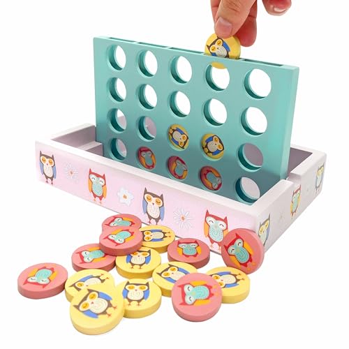 House of Marbles Wooden 4-in-a-Row Game, Classic Strategy Board Game, Fun for Kids and Adults, Perfect Family Game Night Entertainment