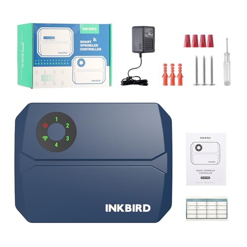 Inkbird IIC-401 4-Zone WiFi Irrigation Control Unit, Automatic WiFi Irrigation Programmer for Garden, 16 Programs, Integrated Non-Volatile Memory, Support Manual Mode and Rain Sensor