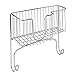 mDesign Metal Steel Ironing Board Holder Wall Mount with Large Storage Basket for Laundry Rooms - Holds Iron, Ironing Board, Spray Bottles, Starch, or Stain Sticks - Easy Installation - Chrome