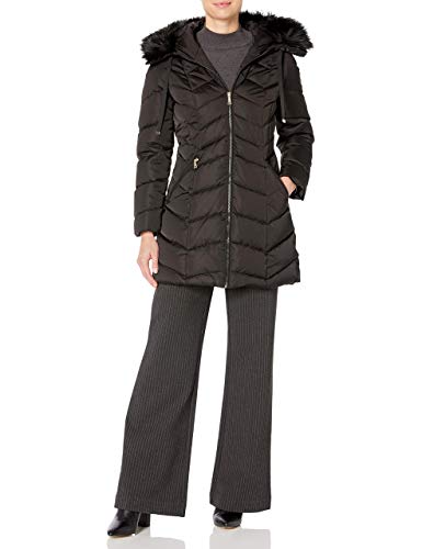 Faux Fur Trimmed Hood Vintage Black 