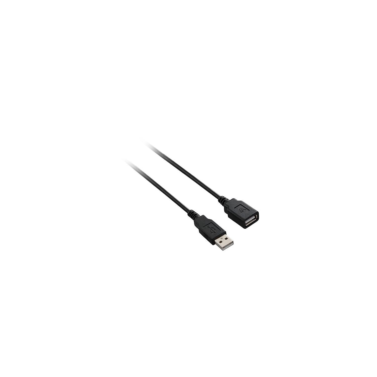 V7 High-Speed USB 2.0 Extension Cable - 6 feet - A Male to A Female for extending the rage of USB device cables (V7N2USB2EXT-06F) - Black