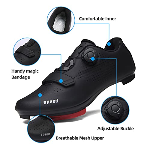 Men’s Cycling Shoes with Delta Cleat Set, Road Bike Shoes Compatible with Look Delta/SPD/SPDSL