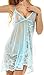 ADOREJOY Womens Babydoll Lingerie Set Plus Size Sleepwear(XL,Light Blue)