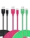 USB Charge Cable, OKRAY 3 Pack 10ft 3M Durable Micro USB 2.0 A Male to Micro B Sync and Charge Cables/Charging Cords for Android, Samsung, HTC, Motorola, Sony, Nokia and More (Black Hot Pink Green)