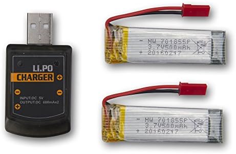 2X 3.7v 500mAh Batteries with USB Charger Box for UDI RC U817 U817C U817A U818A U818 Drone Spare Part