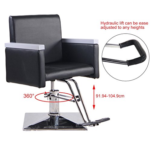 image for Homgrace Classic Hydraulic Barber Chair, Adjustable Styling Square Hai