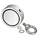 Fishing Magnet Double Sided Neodymium Magnet with Eyebolt, Combined 350 LBS Pulling Force Super Strong Magnet for Magnetic Fishing, Treasure Hunting Underwater 1.89 inch(48mm) Diameter