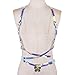 TiaoBug Women's Vinyl PVC Punk Style Rainbow Harness Adjustable Cage Waist Belt Straps
