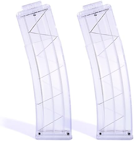 Worker Magazines 2 Pack 22-Darts Quick Reload Clip Banana Clip Magazine Clip for nerf n-strike elite accustrike series (Transparent)