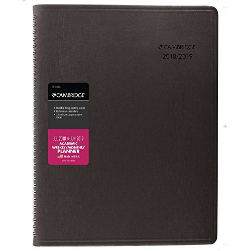 Cambridge 2018-2019 Academic Year Weekly & Monthly Appointment Book/Planner, Large, 8 x 11, Business, Silver (CAW60230)