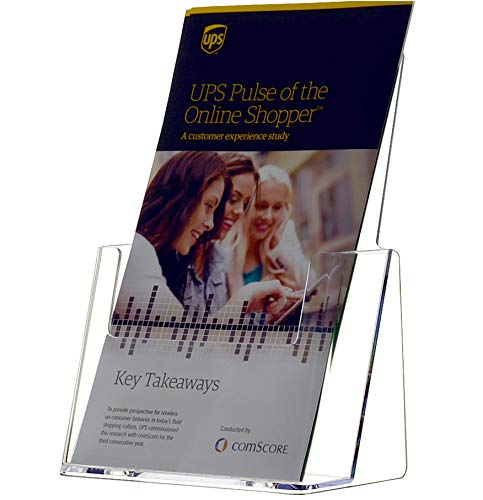 Marketing Holders Brochure Holder Counter Top Brochure Display Stand Tri Fold Flyer Pamphlet Table Top Rack Wholesale Premium Durable Clear Acrylic (20, 6 inch Wide)