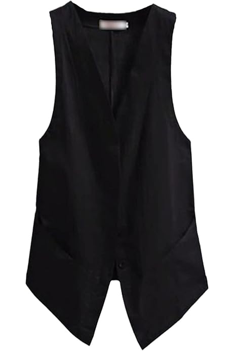 Chaleco Negro Mujer Vestir Top De Punto Sin Mangas De Cuello Alto