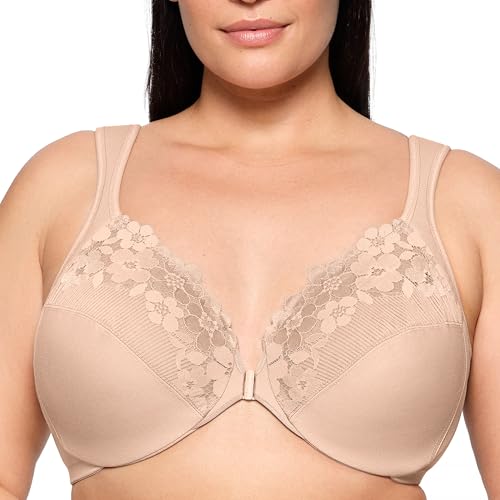 Glamorise Full Figure Plus Size Front-Closure Cotton Wonderwire Bra Underwire #…