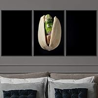3 Piece Framed Canvas Wall Art Colorful Pistachio Canvas Prints Home Artwork Decoration for Living Room,Bedroom - 16