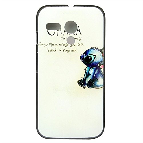 WEAPOWER(TM)New Brand Case For motorola moto g XT1028 XT1032 Cute Cartoon OHANA Design Custom Printed Hard Plastic Protective Phone Case